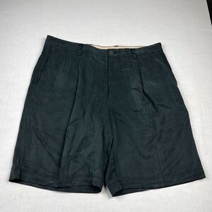 Tommy Bahama Mens Pleated Silk Blend Chino Shorts Black Outdoors Zip Up Size 34